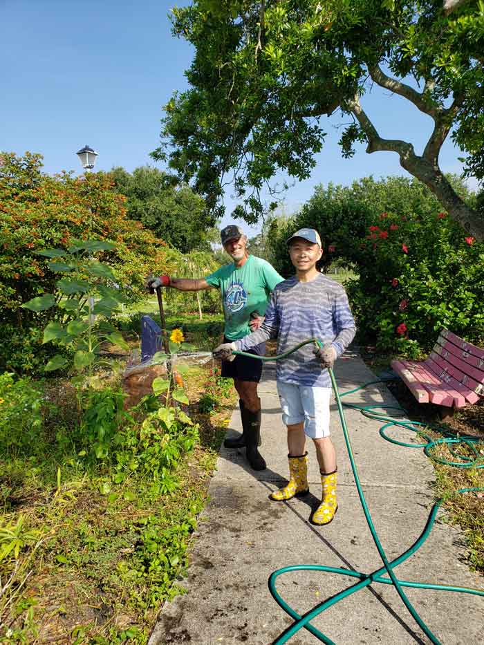 In the Butterfly Garden with Robert Smalling, garden volunteer extraordinaire