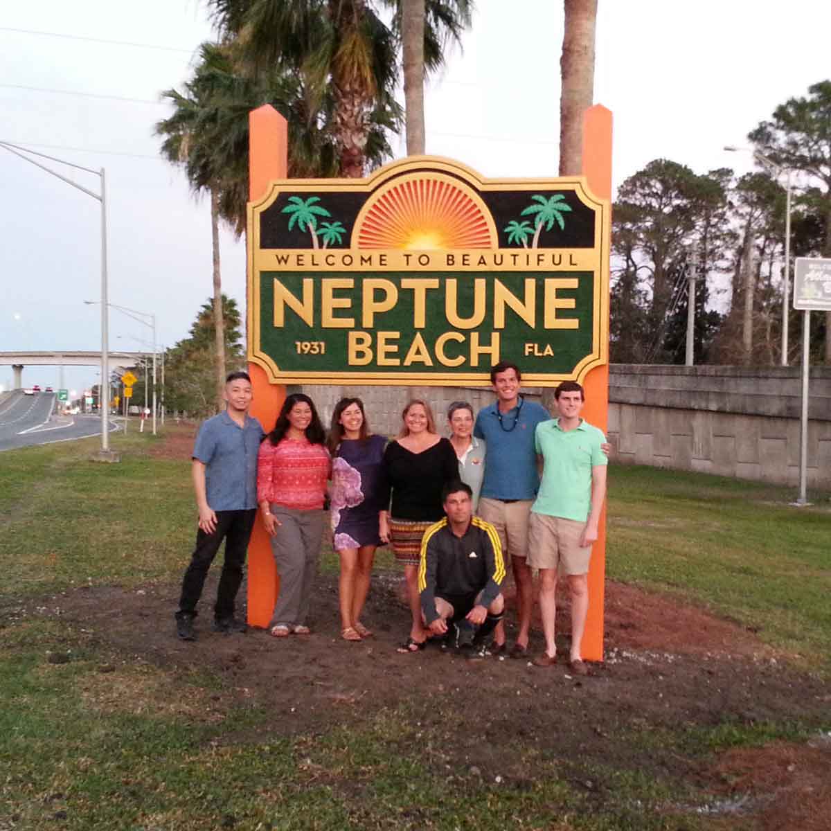 The Welcome to Neptune Beach sign that I designed pro-bono